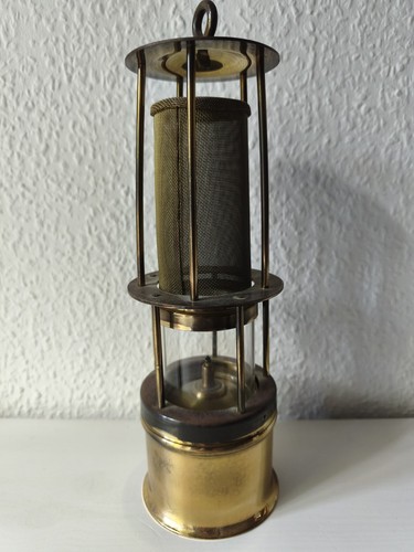 Alte grubenlampe messing 27cm - grubenlampe,